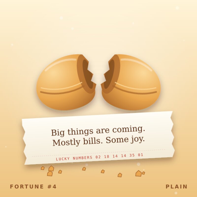 Plain fortune cookie