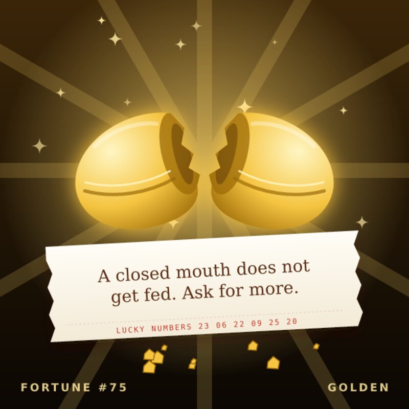 Golden fortune cookie